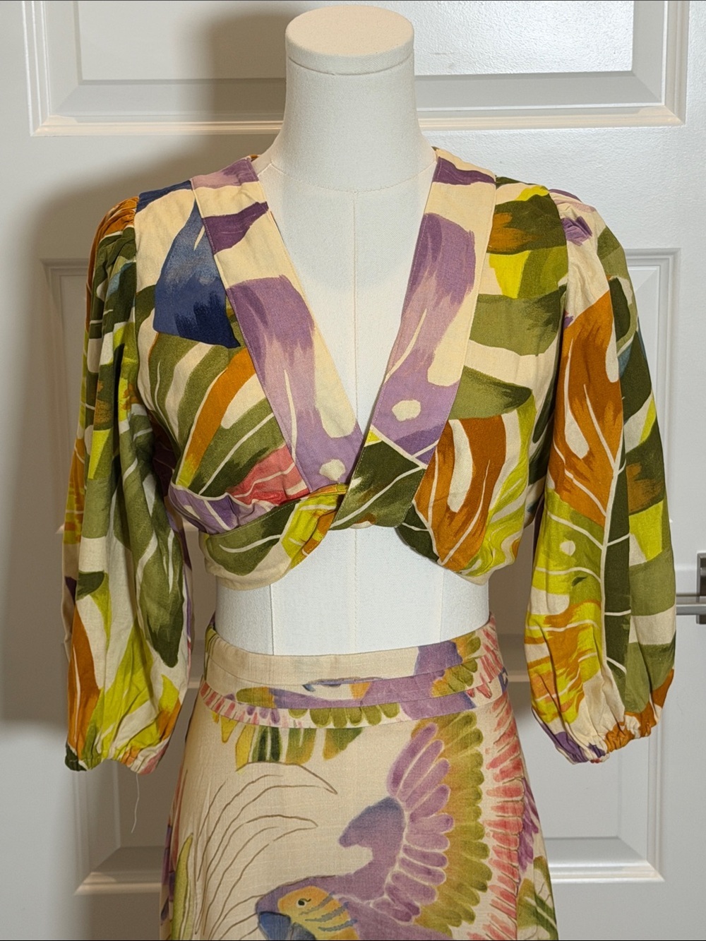 FARM Rio Tropical Leaf Print Top Size M - Picture 3 of 7